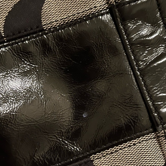 Coach Vintage Black & Gray Signature shoulder bag, leather/canvas, serial number - Picture 11 of 13